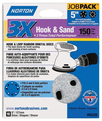 Norton 04036 5 Inch 150 Grit Hook and Loop Sanding Disc