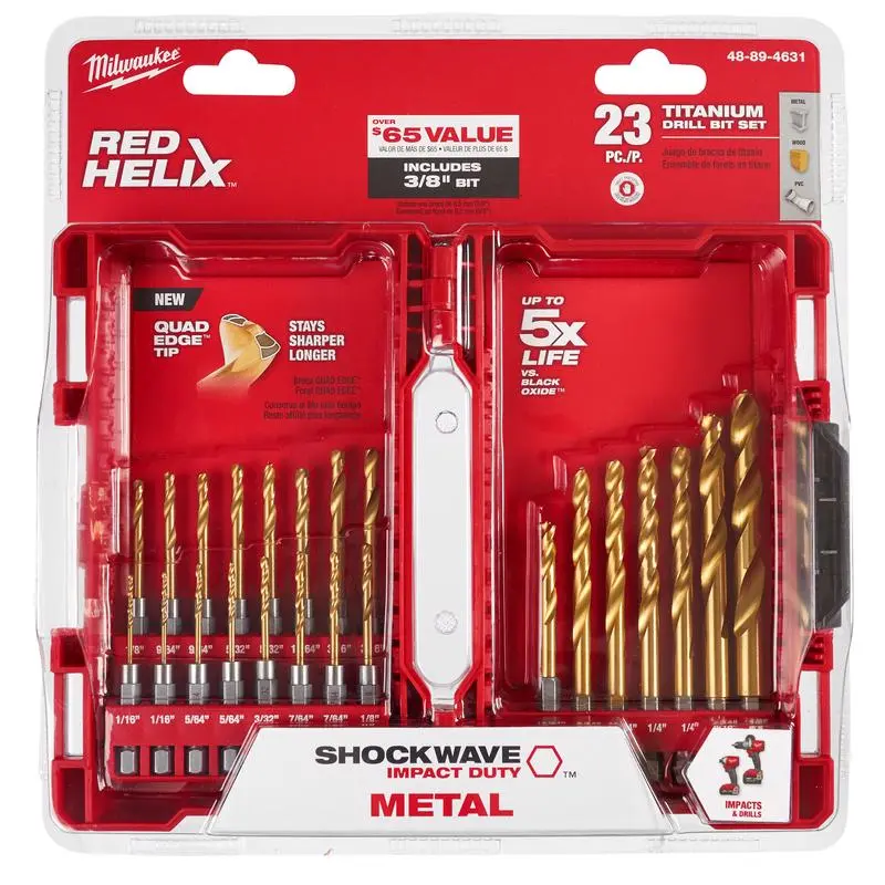 Milwaukee Shockwave Phillips Square Recess Torx Impact Insert Bit and Bit Holder Set Steel 10-Piece
