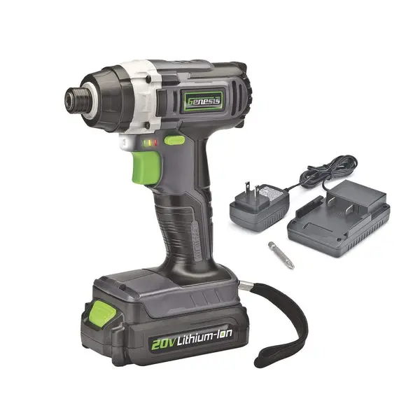 Genesis GLID20A Hex Cordless Impact Driver Kit 20 Volt