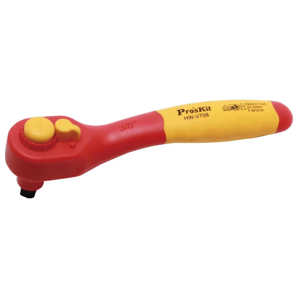 Pro'sKit 3/8 . Drive 1000-Volt Insulated Reverse Ratchet Handle Electricians