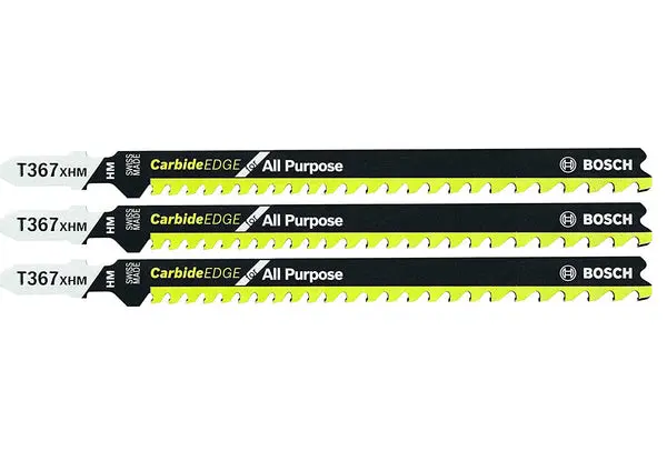 Bosch T367XHM3 Carbide Edge All-Purpose T-Shank Jig Saw Blades 5 Pack
