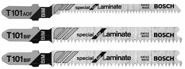 Bosch T503 Hardwood Laminate Flooring T-Shank Jig Saw Blade Set 3 Pack Precision Blades