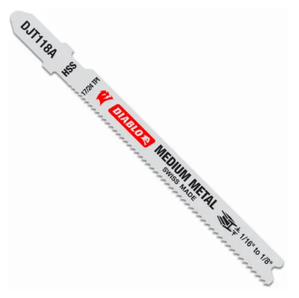 Diablo DJT118A5 17/24 TPI High Speed Steel T-Shank Jig Saw Blades 3-5/8 Inch