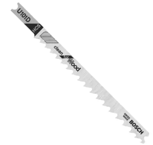 Bosch U101D3 High Carbide Steel U-Shank Jigsaw Blade 3-5/8 Inch 6TPI 3-Pack