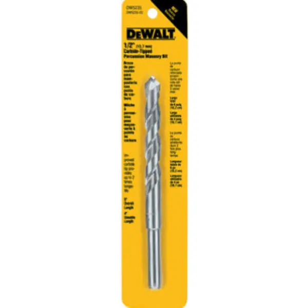 DeWalt DW5235 Carbide Tipped Premium Percussion Masonry Drill Bit 1/2 x 6 Inch