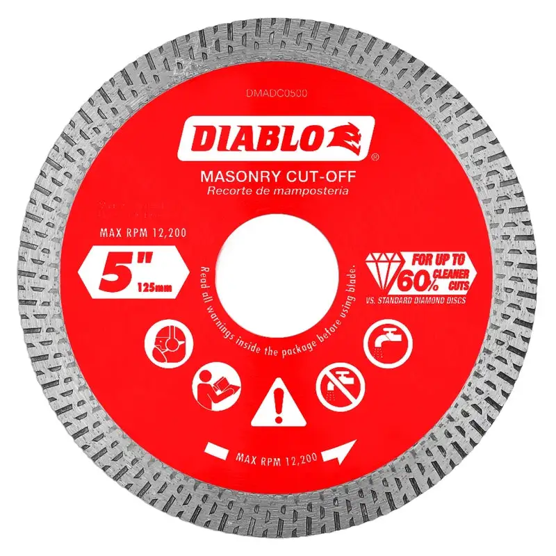 Diablo 5 Inch Diamond Masonry Cut-Off Disc 7/8 Inch Arbor Angle Grinders