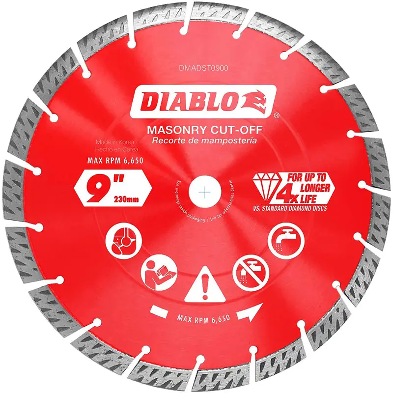 Diablo 9-Inch Diamond Turbo Rim Masonry Cut-Off Disc Concrete Cutting