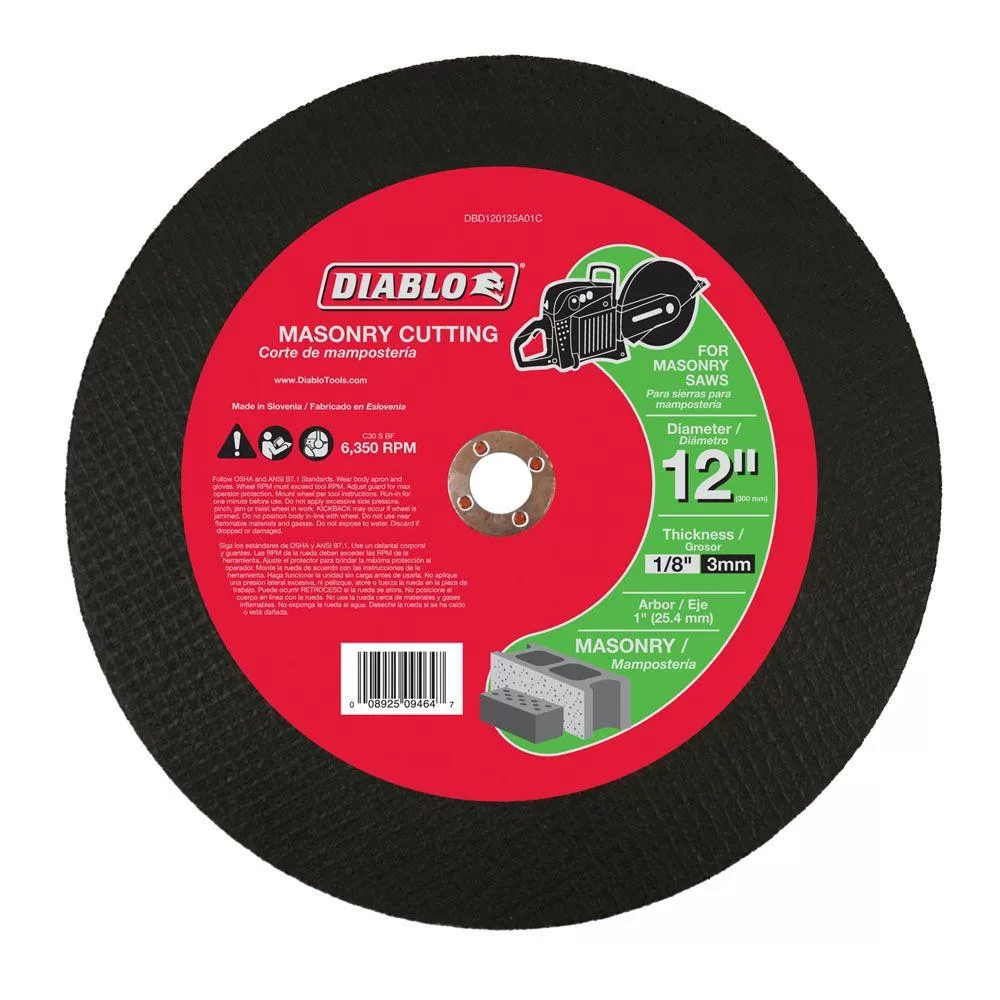 DIABLO 12 Inch Masonry High Speed Cut-Off Disc Professional Use