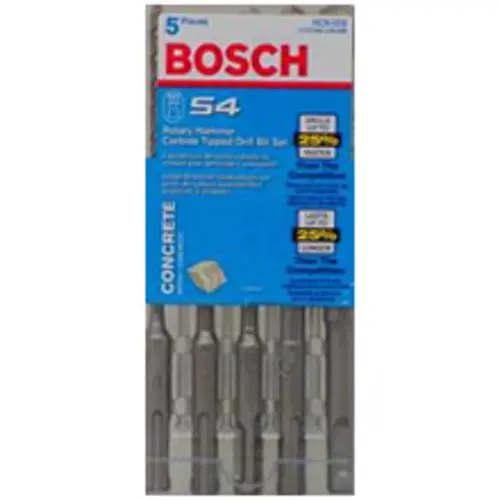 Bosch HCK005 5 Piece Rotary Hammer Drill Bit Set Masonry and Concrete