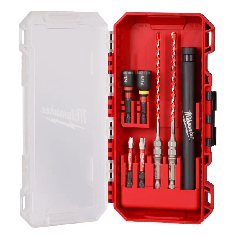 Milwaukee Shockwave 7.74 L Carbide Hammer Drill Bit Set Hex Shank 7 pc Durable