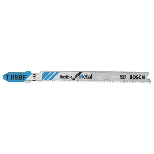 Bosch T118BF Flexible Metal Bi-Metal T-Shank Jig Saw Blade 14 TPI 3 Inch 5 Pack