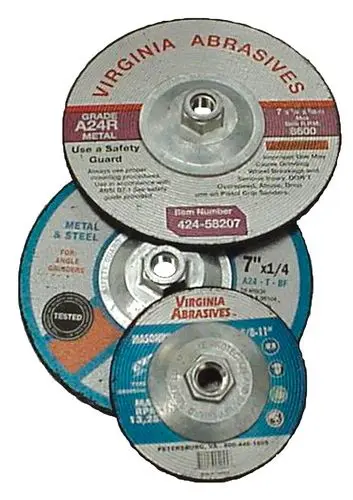 Virginia Abrasives 424-59004 4-1/2 x 1/4 x 5/8-11 Inch Metal Grinding Wheel Hub