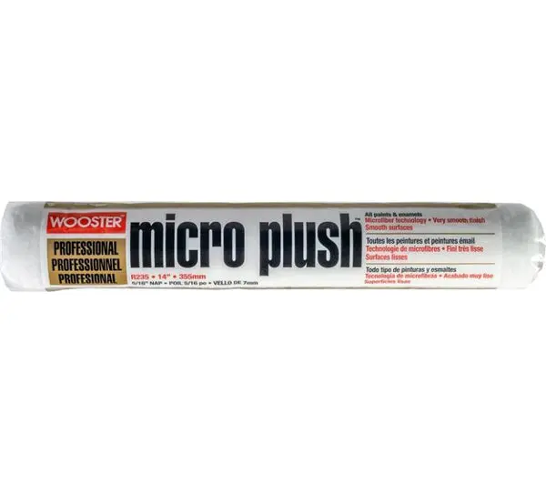 Wooster R235-14 Micro Plush Paint Roller Cover 5/16 Nap x 14-Inch Smooth Surfaces