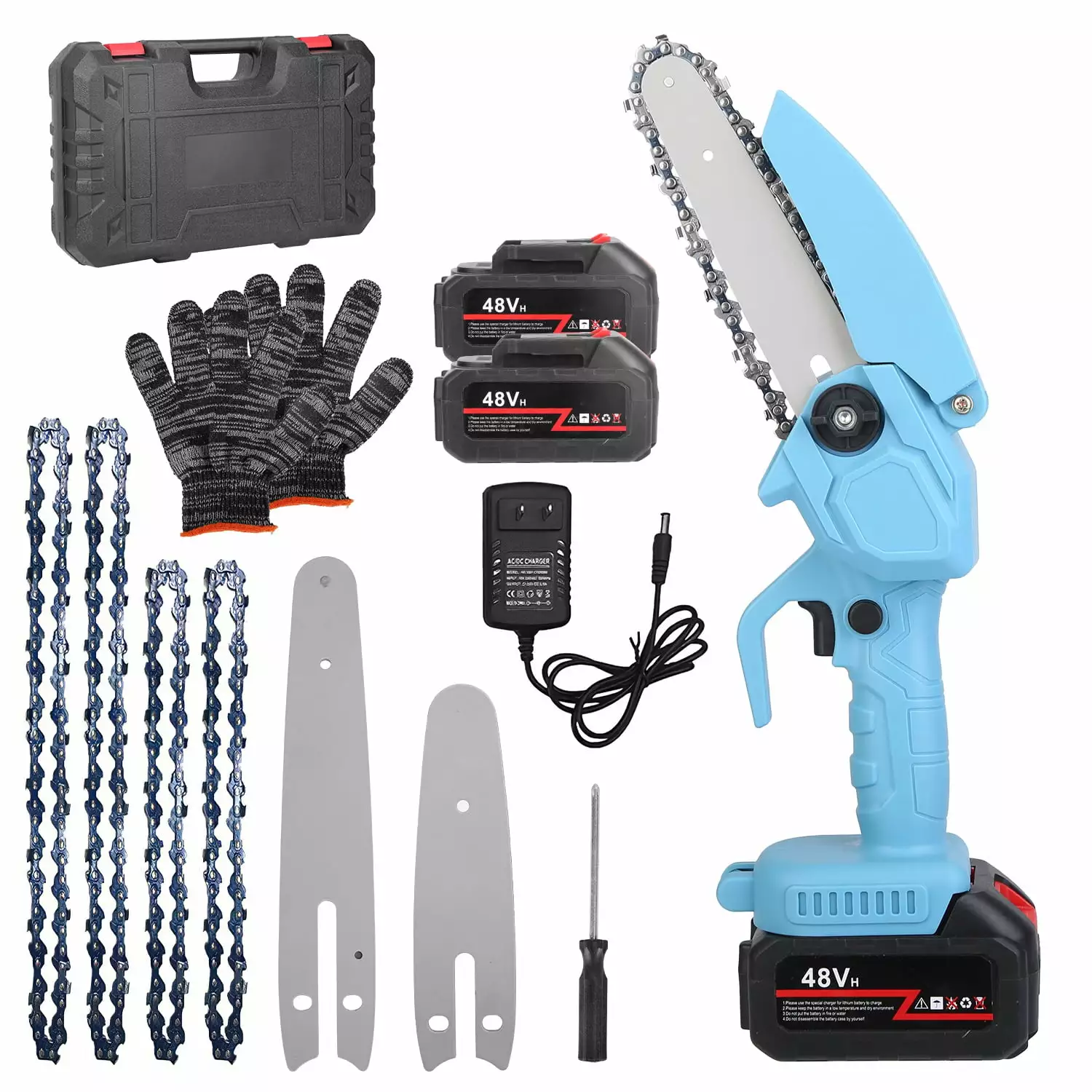 Cordless Mini Chainsaw iMounTEK Electric Power Chainsaw Battery Powered 2Pcs 21V 2200MAH Rechargeable Battery Splash Guard...