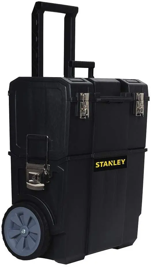 Stanley STST18612W Mobile Rolling Work Center 1-Drawer Plastic Black Tool Cart