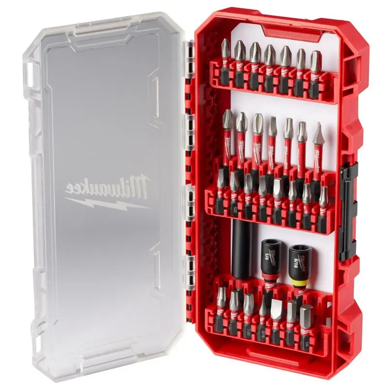 Milwaukee Shockwave Drive and Fasten Bit Set Heat-Treated Steel 26-Piece Assorted