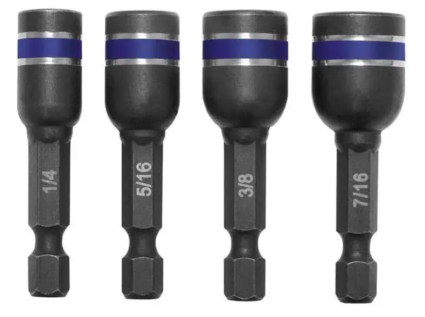 Irwin 1837530 Impact Magnetic Nutsetters Set 4 Piece 1-7/8 Inches Versatile Fastening