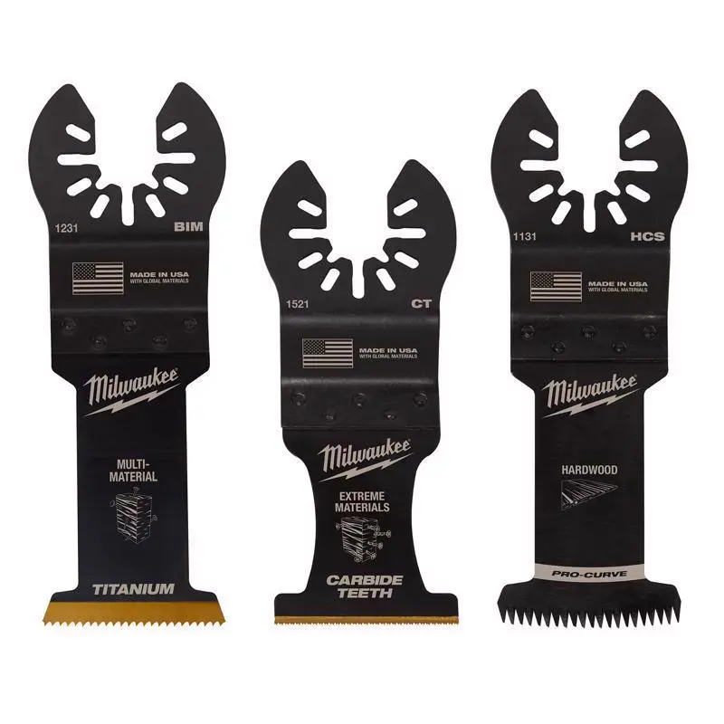 Milwaukee Universal Fit Open-Lok Carbide Multi-Tool Oscillating Blade 3 Pack