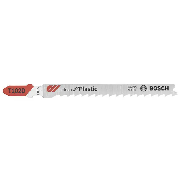Bosch T102D3 Clean Plastic T-Shank HCS Jig Saw Blades 6 TPI 3 Inch 3-Pack