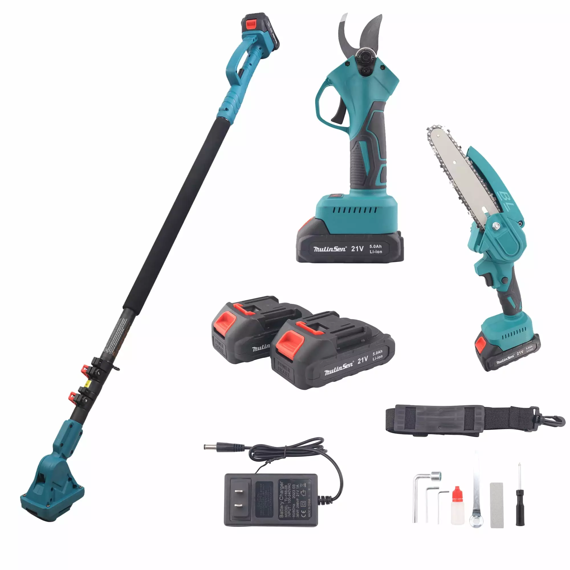 YouLoveIt Electric Chainsaw Detachable Telescopic Pole Tree Pruning Cordless Electric Protable Chainsaw One-Hand Pruning S...
