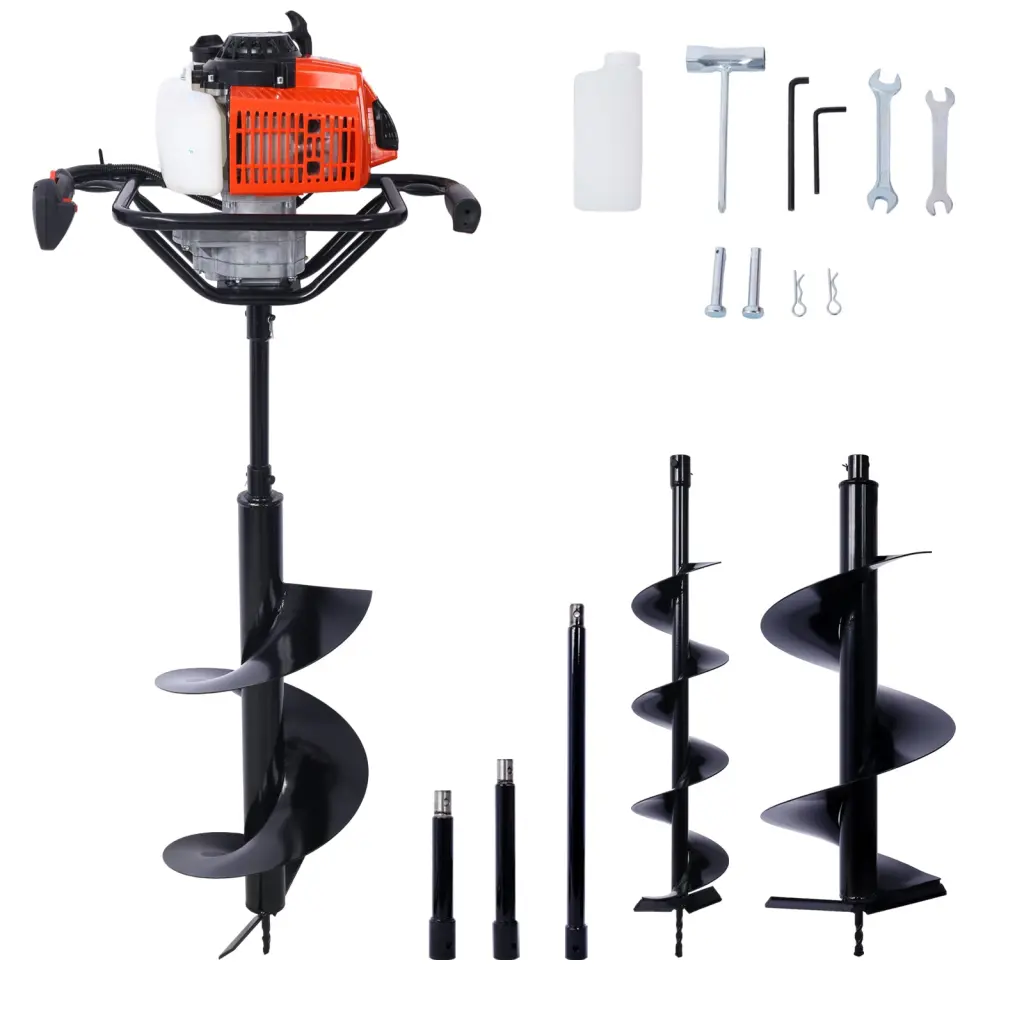 2.7Hp Gas Powered Post Hole Digger 63Cc 2 Stroke Auger Drill g-h