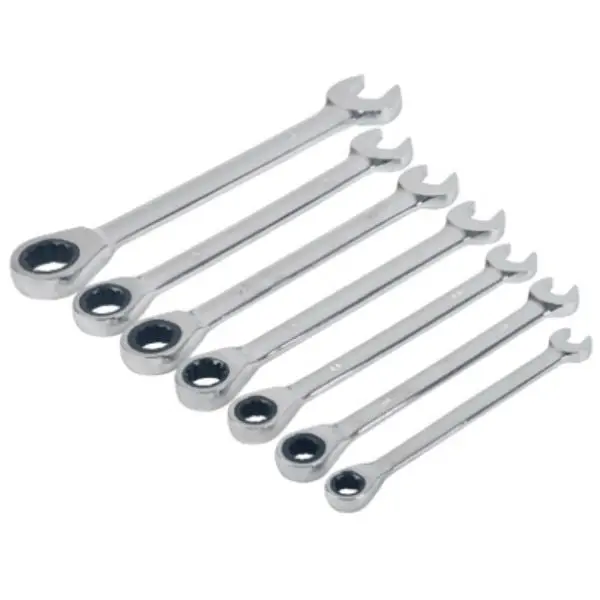 Master Mechanic DR71506M 7-Piece Metric Ratcheting Wrench Set 72-Tooth