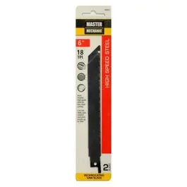 2-Pack 6-Inch 18-TPI Wood-Cutting Reciprocating Saw Blade Fast Cuts Master Mechanic