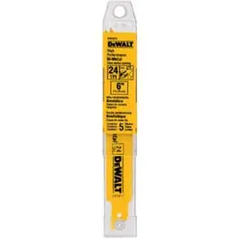 5-Pack 6-Inch 24-TPI Bi-Metal Reciprocating Saw Blades Dewalt