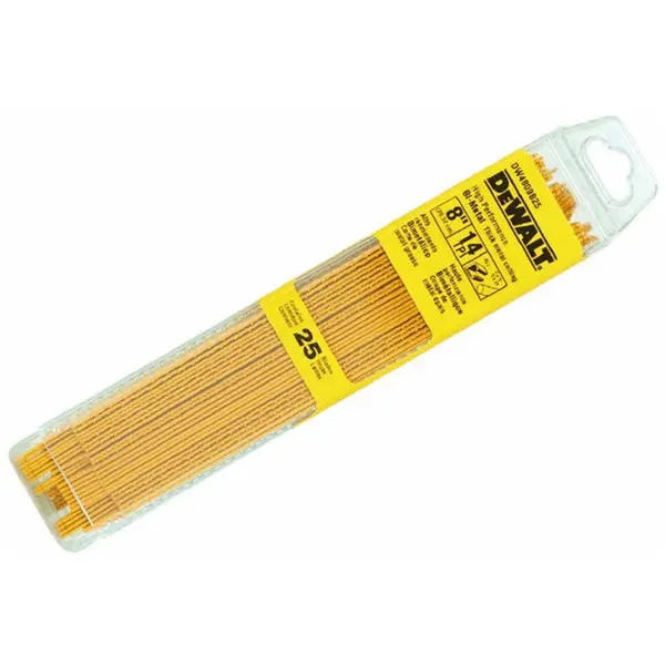 DeWalt Straight Back Bi-Metal Reciprocating Saw Blade 14 TPI 8" DW4809B25