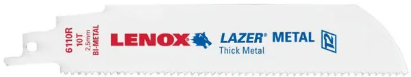 Lenox Lazer Bi-Metal Reciprocating Saw Blades 10 TPI 6 Inch 2-Pack Wood and Metal Cutting