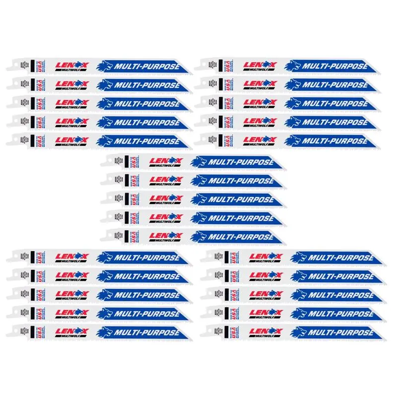 Lenox MULTIWOLF 8 . Bi-Metal WAVE EDGE Reciprocating Saw Blade 10 TPI 25 Pack