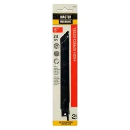 6-Inch 24-TPI High-Speed Steel Reciprocating Saw Blades 2-Pack Fine Metal Cutting Master Mechanic