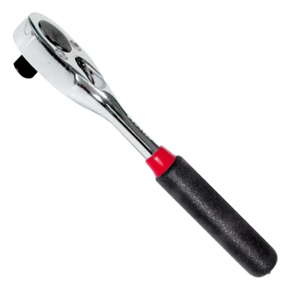 URREA 3/8 Inch Drive Reversible Chrome Ratchet Rubber Grip Comfort