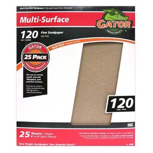 Gator Multi-Purpose Sanding Sheet 120 Grit 9 x 11 Inches