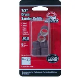 6-Pack 1/2x1/2-Inch Medium Resin Cloth Sleeve Sanding Various