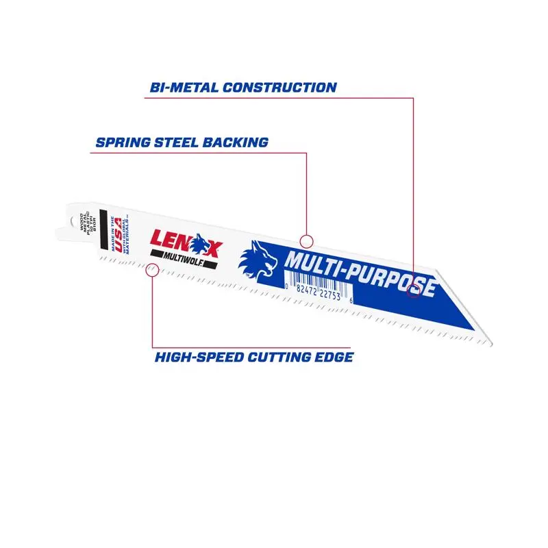 Lenox 8 Inch Bi-Metal Reciprocating Saw Blade 10 TPI Pack 50 Tough Cuts