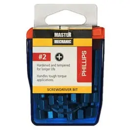 Master Mechanic 18 Pack 2-Inch #2 Phillips Screwdriver Bits Various