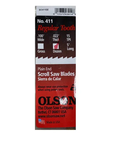 Olson Saw SC411DZ Scroll Saw Blade 5 Inch Double Tooth Precision Cuts