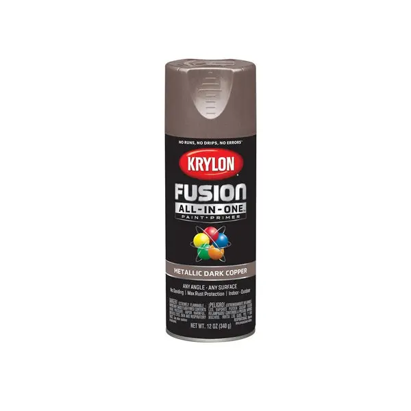 Krylon K02767007 Paint + Primer Spray Paint Dark Copper 12 Oz Metal and Wood