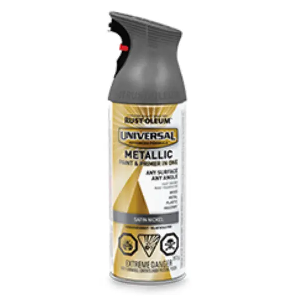 Rust-Oleum 253407 Universal Metallic Spray Paint Satin Nickel 312 g Aerosol Metal Surfaces