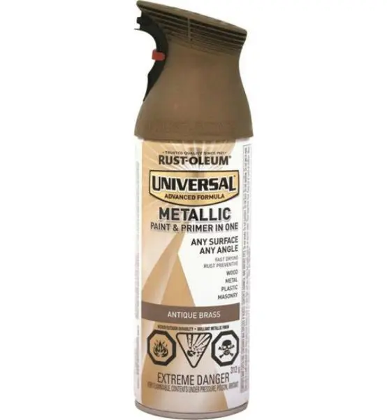 Rust-Oleum 264660 Universal Metallic Spray Paint Antique Brass 312 g Aerosol DIY Projects