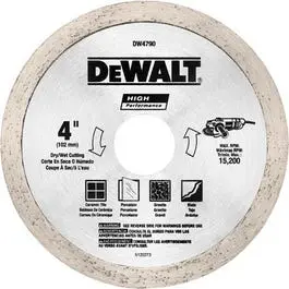 4-Inch Diamond Matrix Tile Blade 0.060-Inch Precision Cutting Dewalt