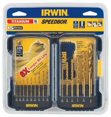 Irwin Tools 3018009 Speedbor Titanium Pro Drill Bit Set 15-Piece