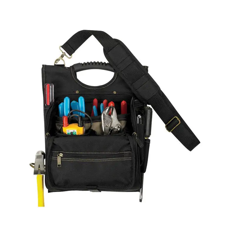 CLC 4 . W X 15.25 . H Polyester Electrician's Pouch 21 Pocket Black/Tan
