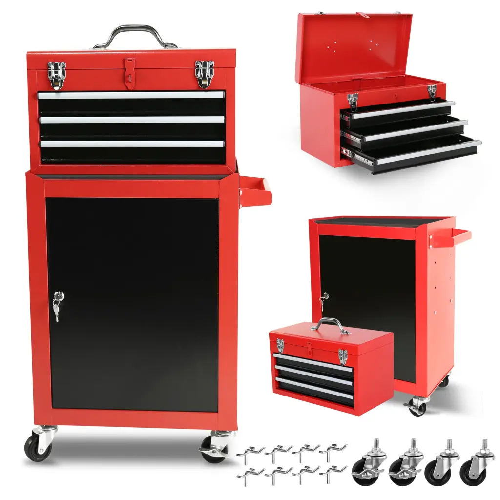 3 Drawer Rolling Tool Chest Wheels Large Storage Tool Organizer ys