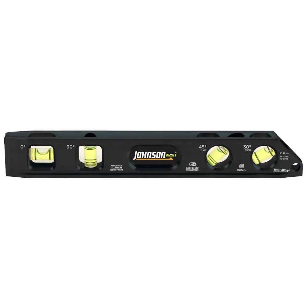 Johnson Level 1411-0900 Magnetic Billet Torpedo Level 9 Inch 4-Vial