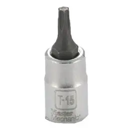 T-15 Torx Bit Socket 1/4- Drive Secure Fastening Master Mechanic