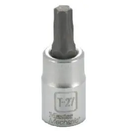 T-27 Torx Bit Socket 1/4- Drive Heavy-Duty Fastening Master Mechanic