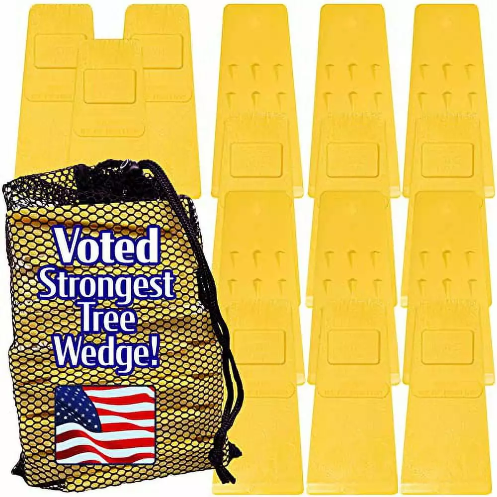 Made USA! - 5.5 Yellow Spiked Tree Wedges Tree Cutting Falling. Bucking. Felling Wedges Chainsaw Loggers Supplies- Set 15 ...