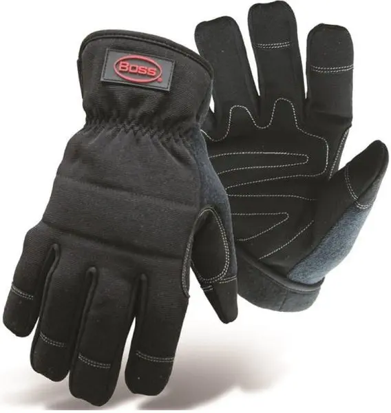 Boss 5207M Utility Padded Glove Medium Black Work and Protection